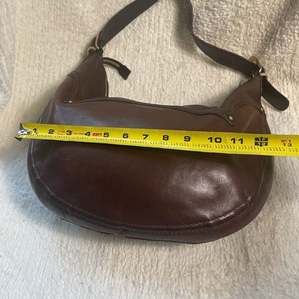 Michael Kors leather dark Brown large hobo bag gold studs accent& hardwares - Picture 8 of 16